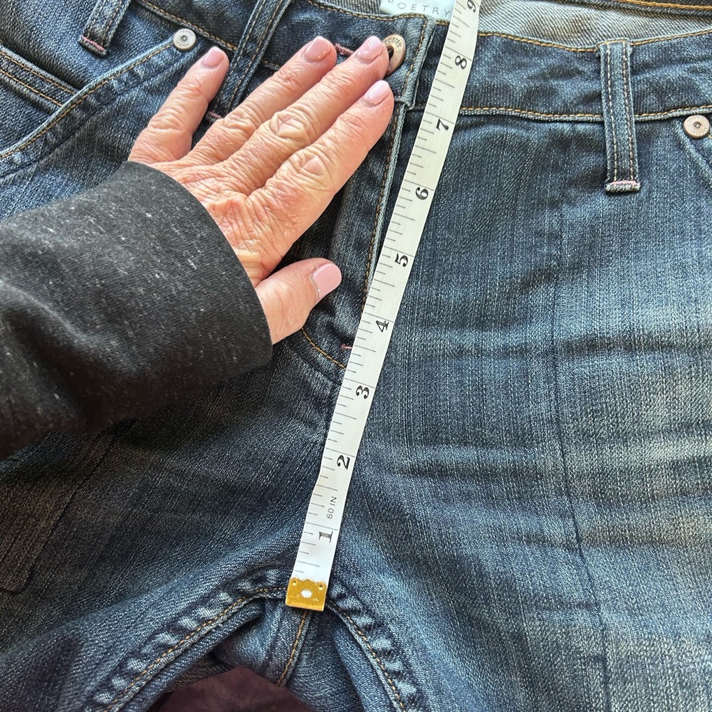 Poetry Wide Leg Flare Jeans. Like new. Hipster. Boho. Luxury. Lower rise. USA 4 - Picture 10 of 11